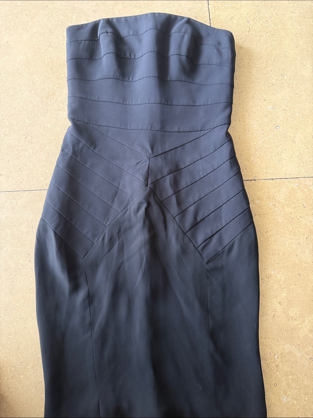 Ralph Lauren Purple Label Strapless Black Sheath Dress